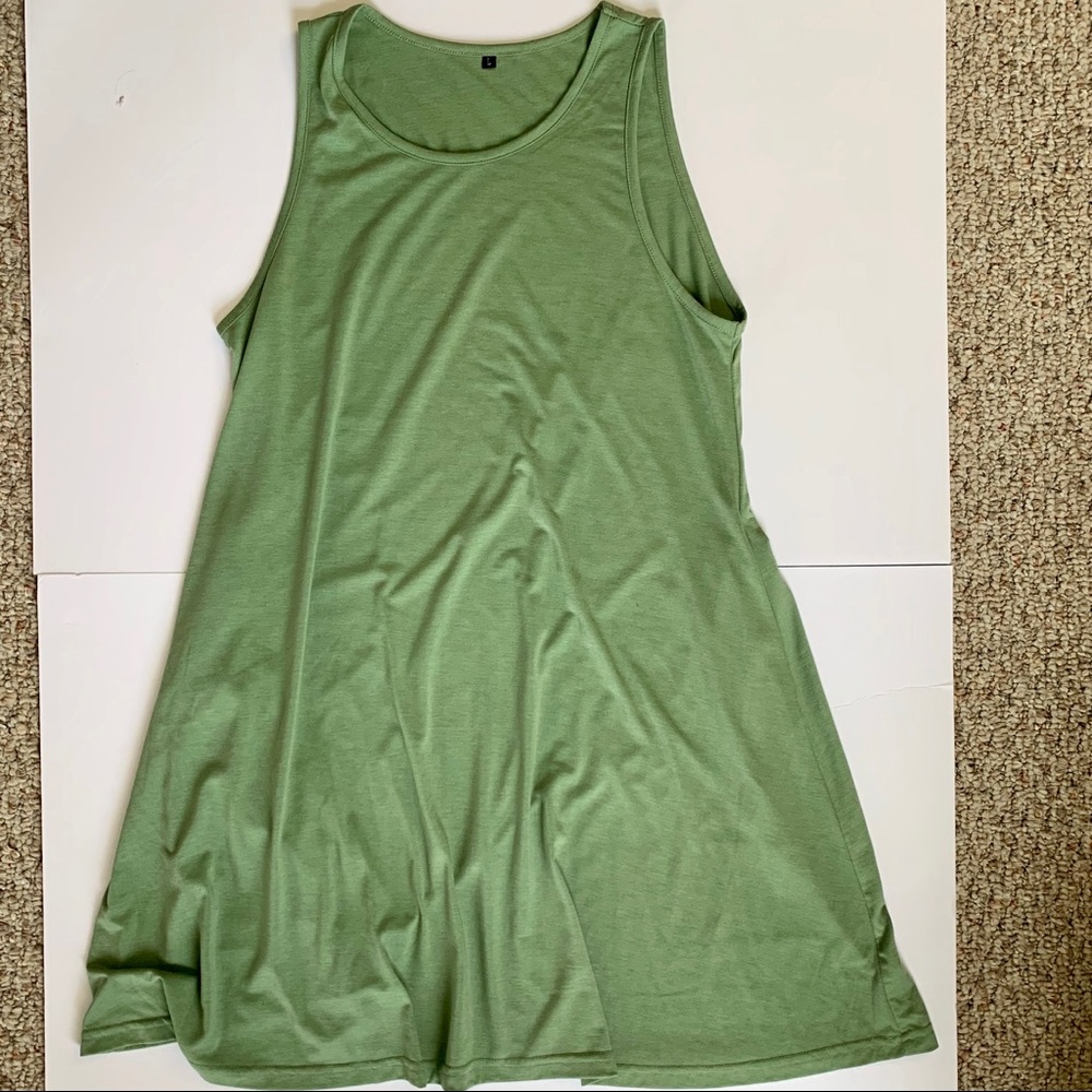 olive green tank dress with pockets